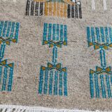 Tapis gris fait main en laine naturelle 70x110cm