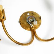 Beautiful large 70s gold-plated 2-armed metal wall lamp by Hans Kögl