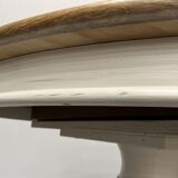 Round extendable oak dining table