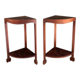 Pair of bedside tables, rosewood necks