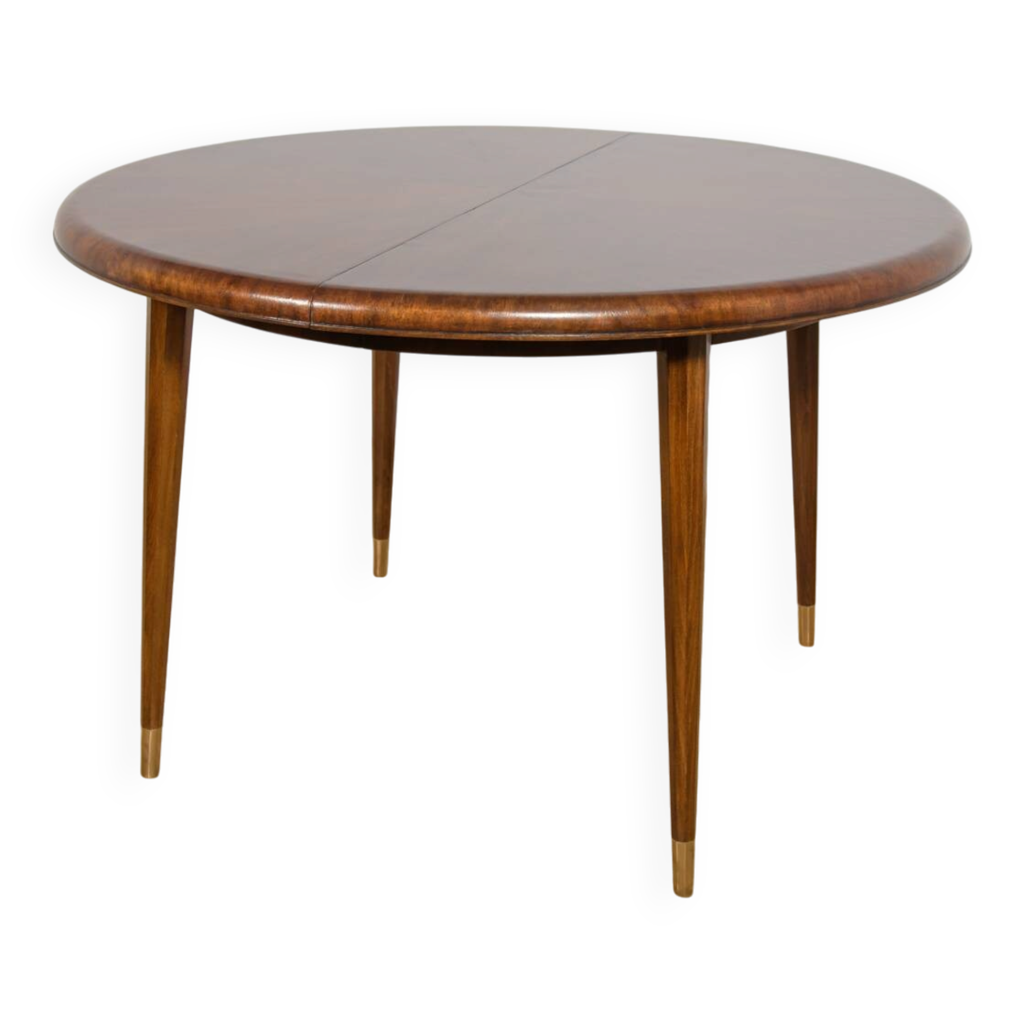 Art Deco Round Extendable Teak Dining Table, France, 1930s