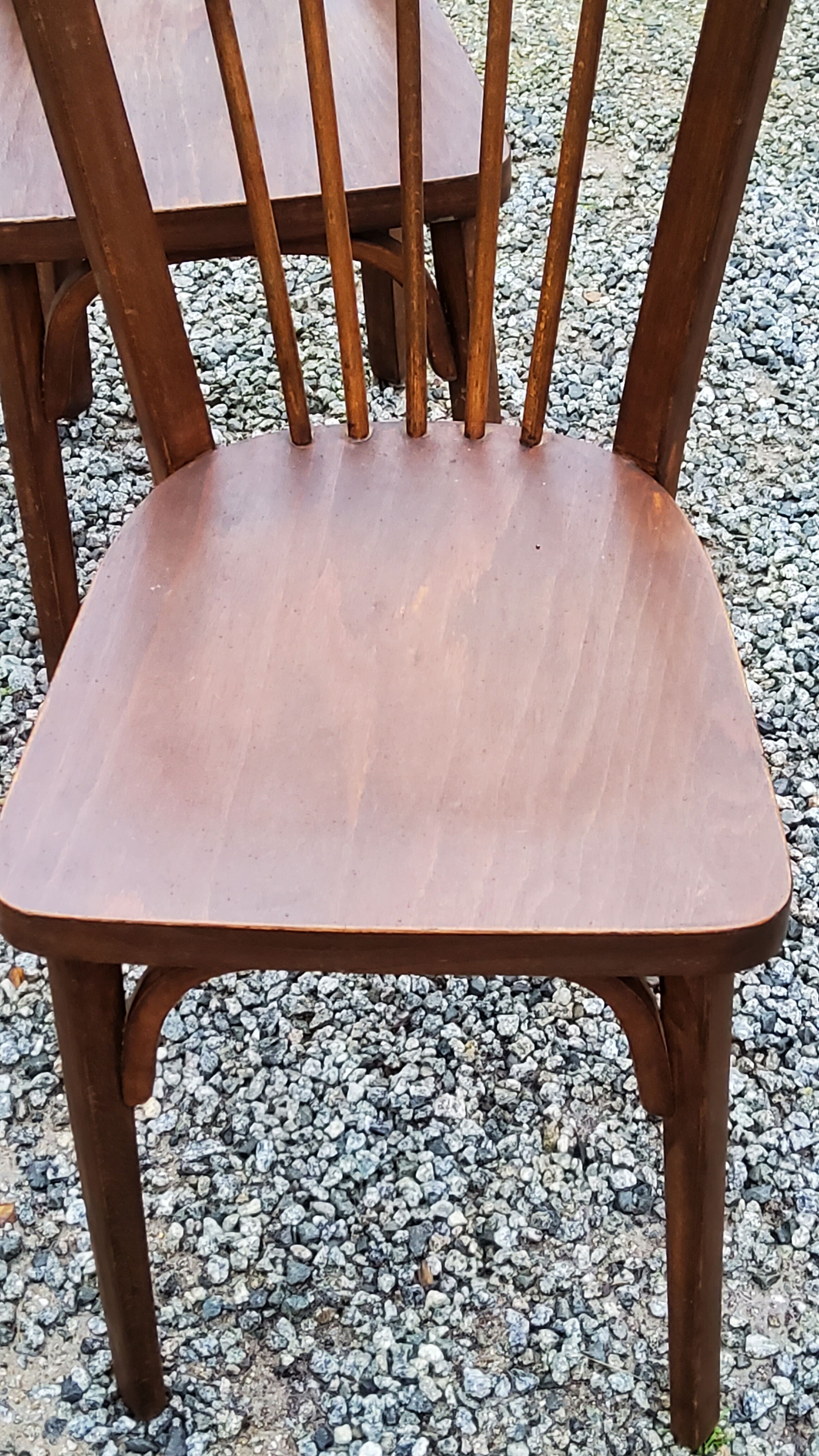 Set of 4 Baumann bistro chairs from the 50s stamped