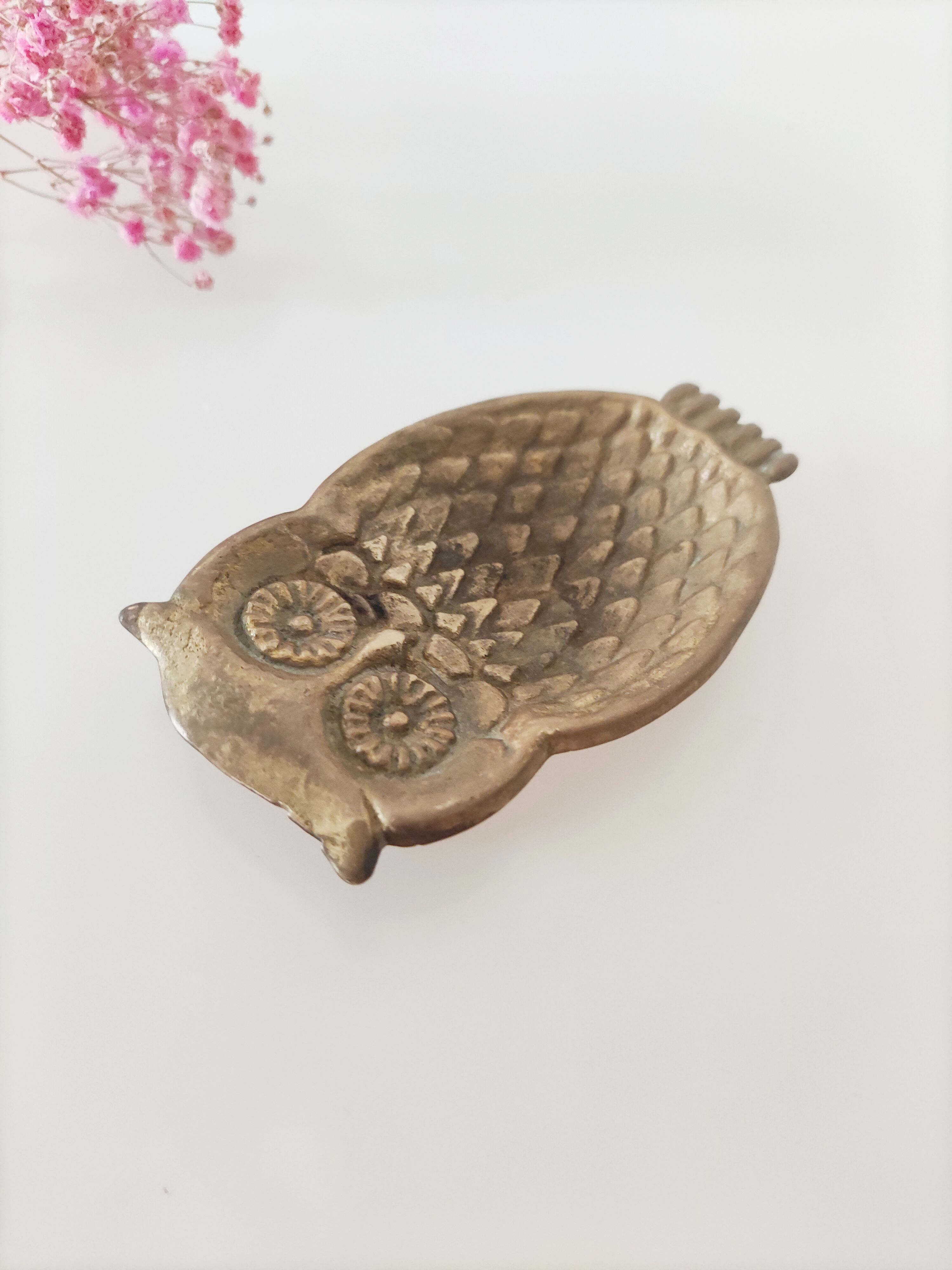 Brass owl ashtray