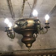 Brass chandelier with angels
