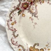 6 polychrome ironstone dinner plates "Wentworth" by Emile Bourgeois