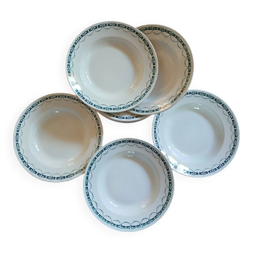 12 antique deep plates in ironstone