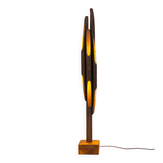 Sculptural Solid Wood Floor Lamp Collectible Design Modern Light, YEARNING