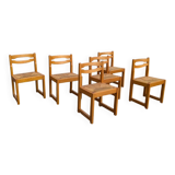 Set of 6 elm chairs from 1980.