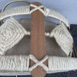 Scandinavian style jute and wood pendant light