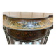 Vitrine galbée de style Louis XVen bois peint et bronze