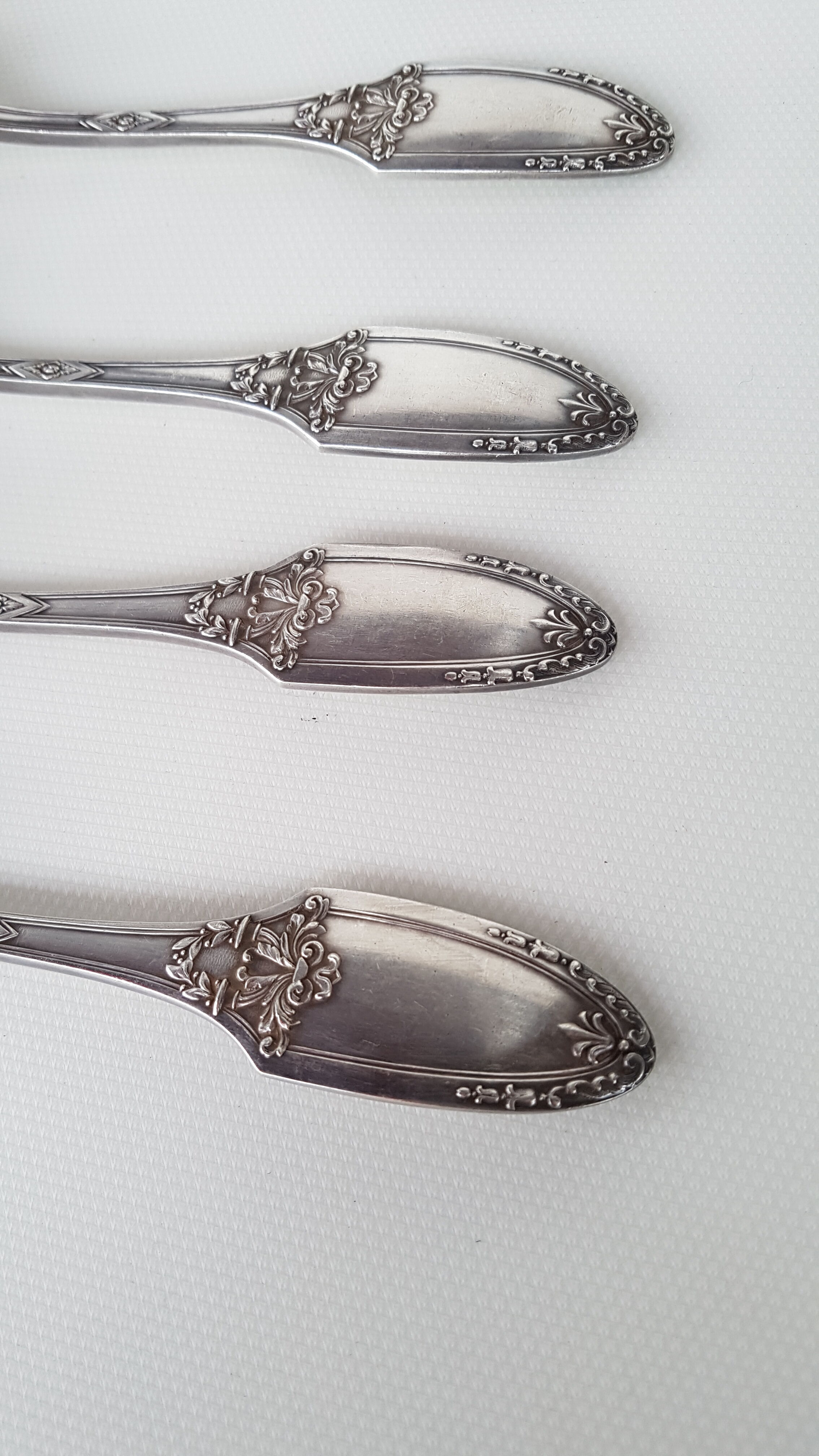 6 silver metal soup spoons by Boulenger, beginning 20th century