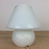 Lampe champignon verre blanc Murano