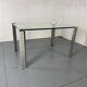 Mid Century Modern Regency Ghyczy Glass and Steel dining table or desk