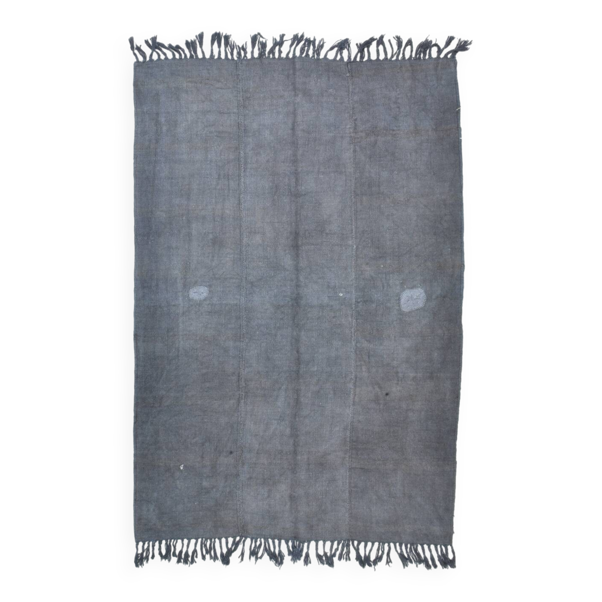 Shades of gray & silver vintage kilim rug