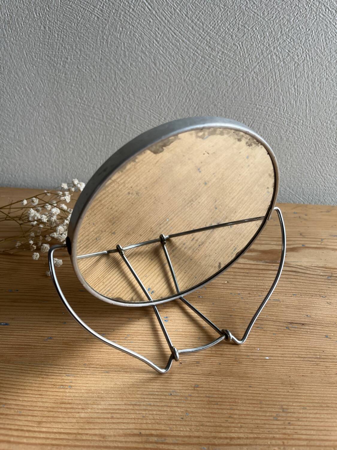 Vintage round barber mirror