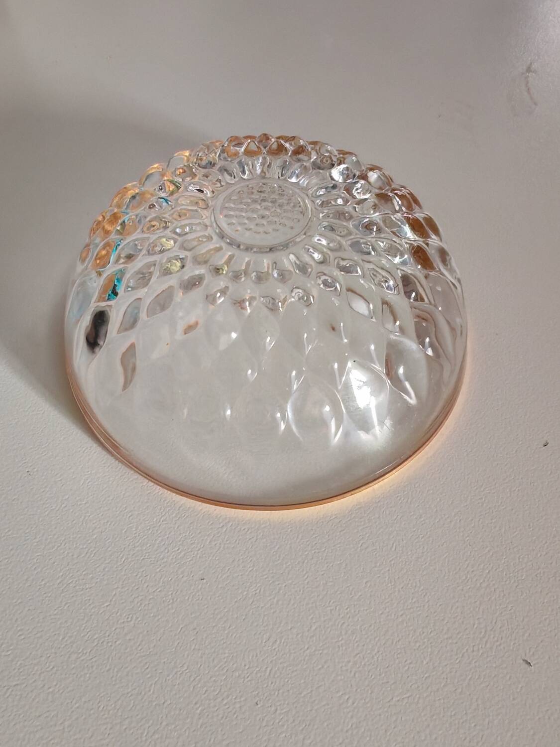 8 glass bowls with gold rim