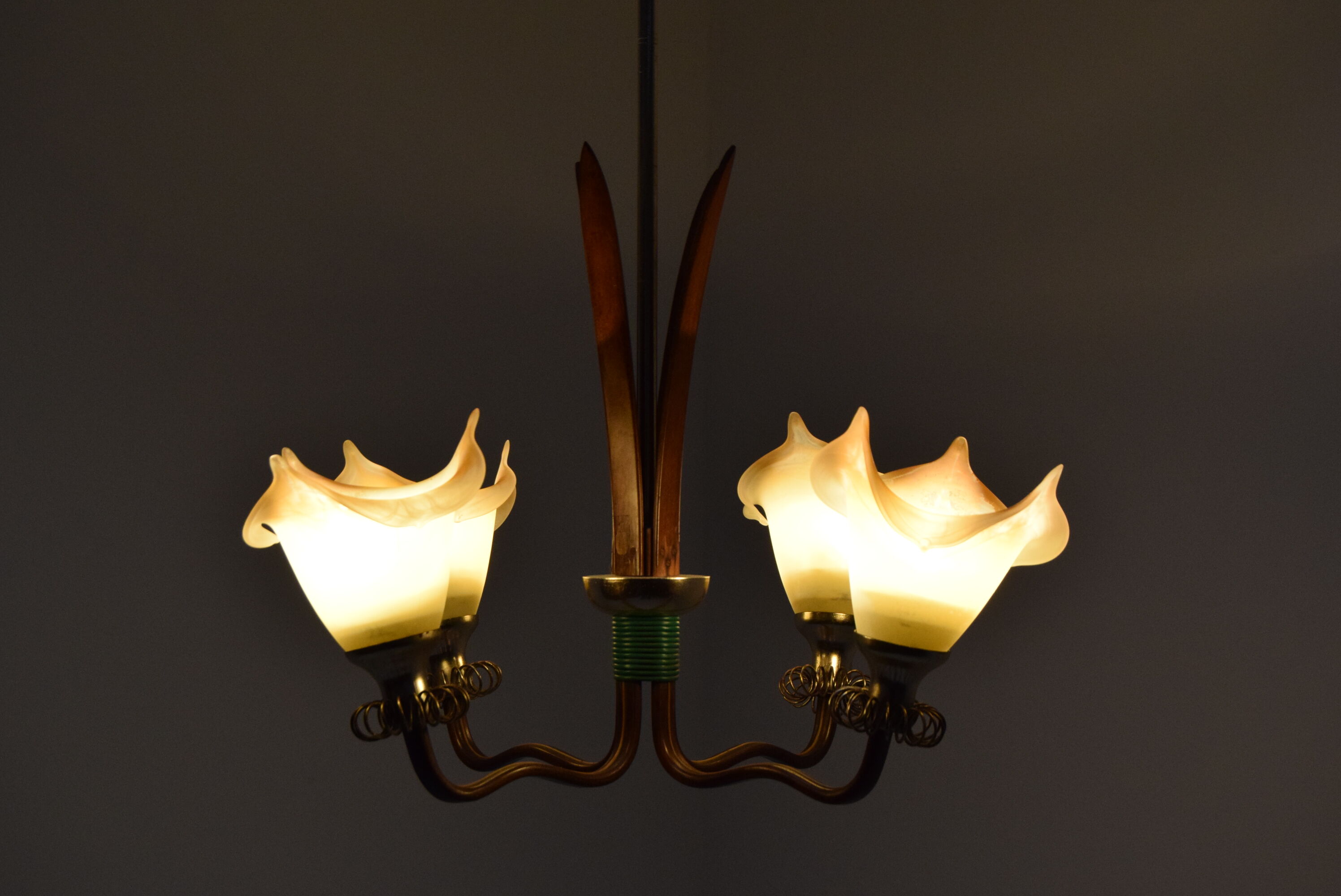 Mid-century Wood Chandelier 1970‘s