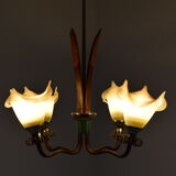 Mid-century Wood Chandelier 1970‘s