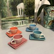 4 tasses à café en céramique vintage éditées par lbvyr circa