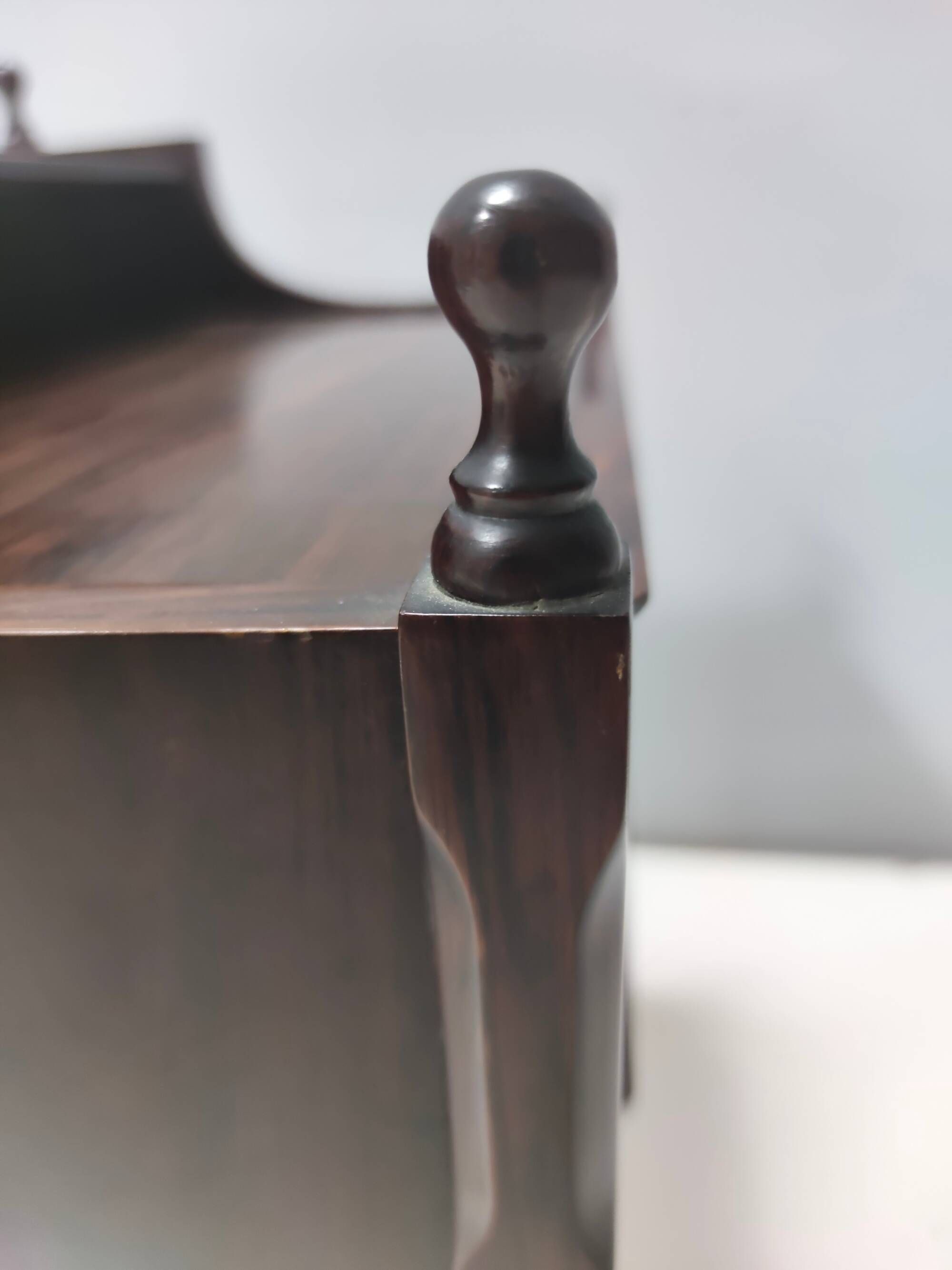 Vintage 1970s Postmodern Walnut Nightstand, Italian Design, Excellent