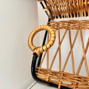 Porte manteau en fer et rotin Jacques Adnet 60s