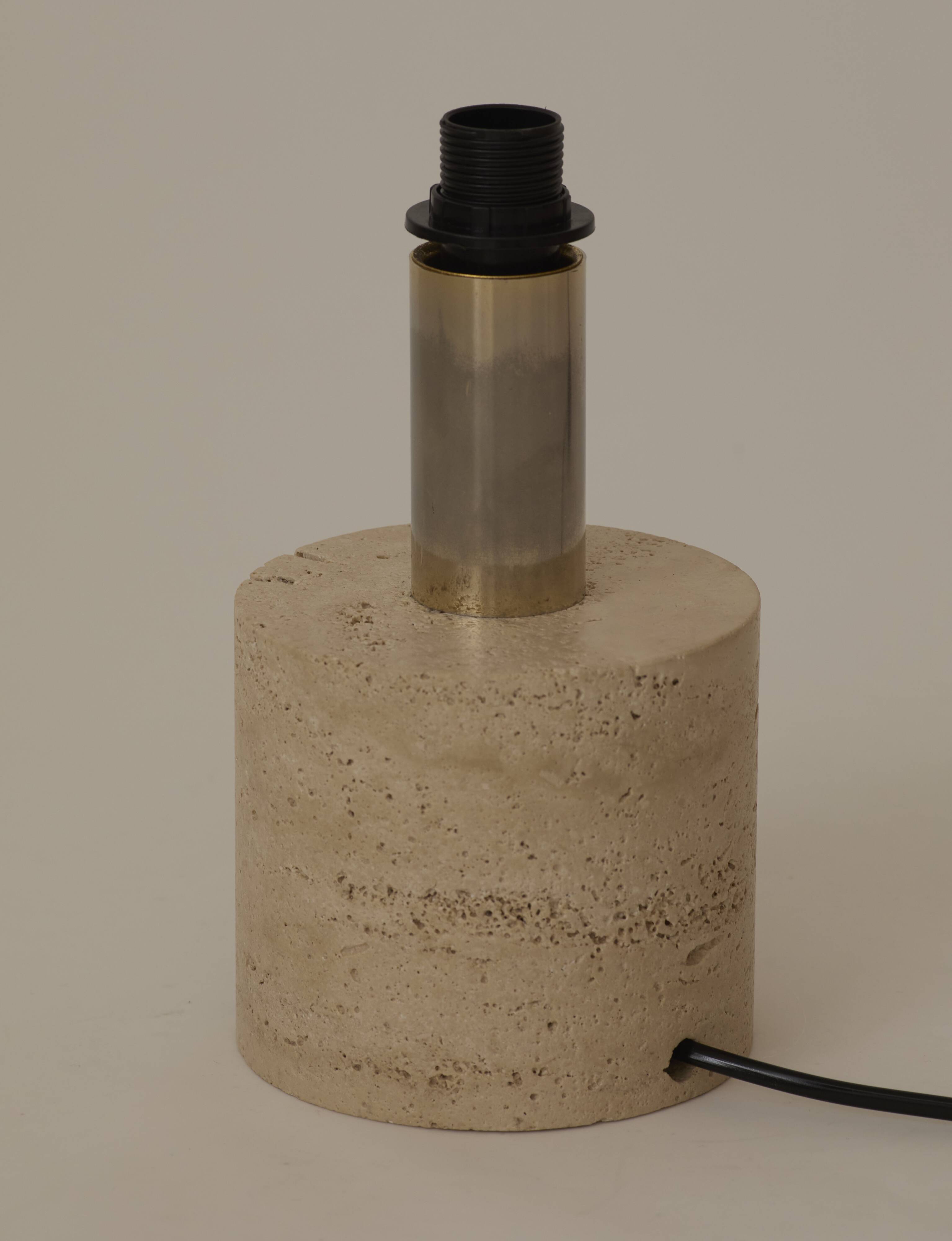 Travertine table lamp base by Fratelli Mannelli Italy c. 1970