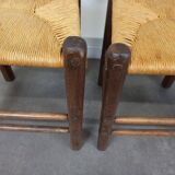 Straw brutalist chairs, set of 4