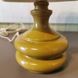 Round vintage khaki painted metal lamp