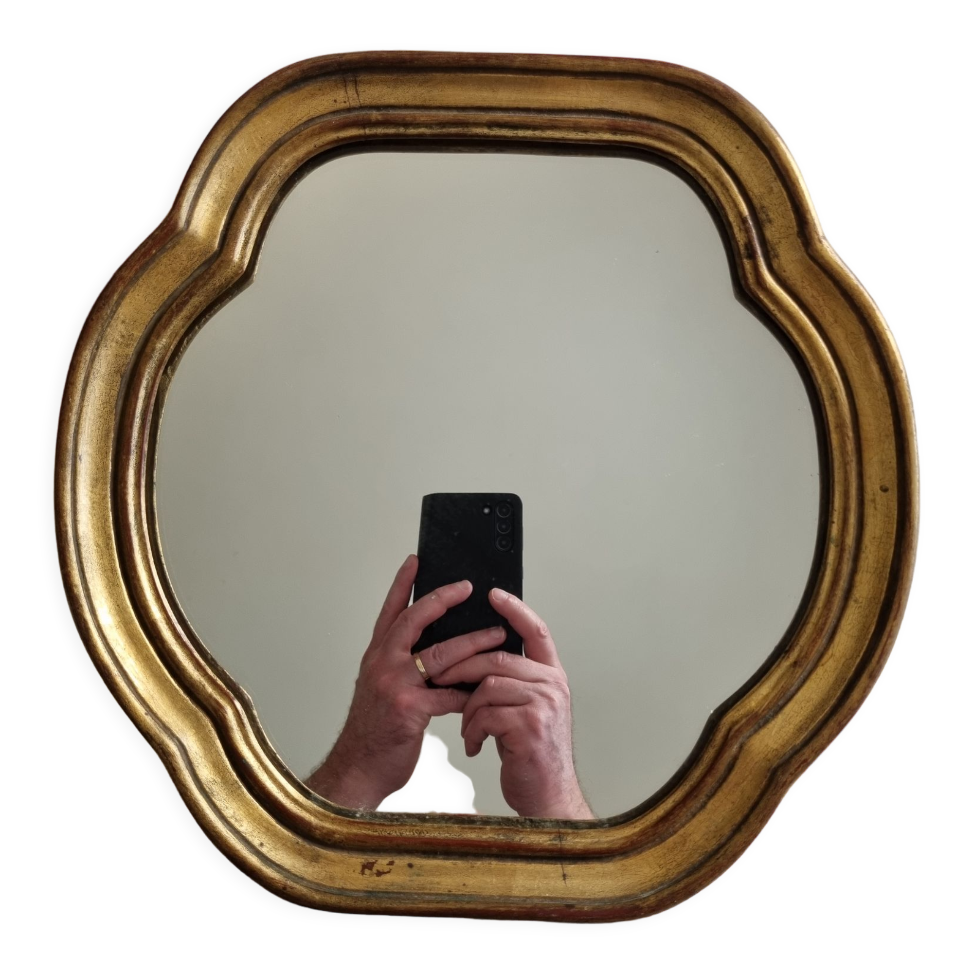 Miroir quadrilobé vintage de style gothique, 32 cm