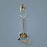 Antique lamp base in patinated brass – fluted column – H 60 cm