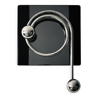 Porte manteau design bakélite, verre fumé et chrome attribué a Willy Rizzo
