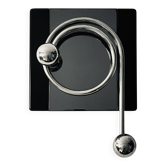 Porte manteau design bakélite, verre fumé et chrome attribué a Willy Rizzo