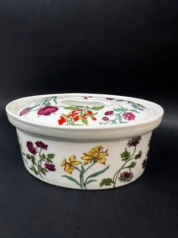 Oval terrine, Paris porcelain, Herbier model