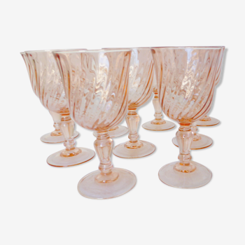 11 verres à pieds Arcoroc Rosaline en verre rose 2106182