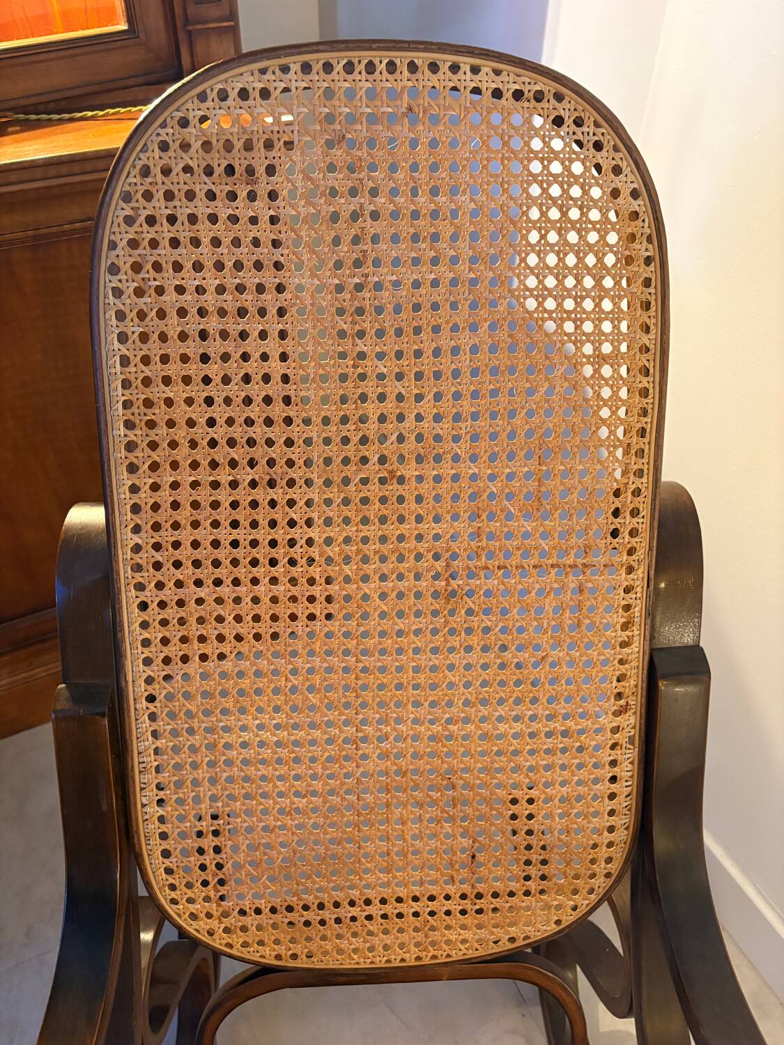 Rocking chair with caning
