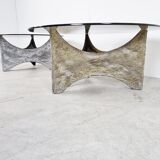 Paire de tables basses brutalistes, années 1970
