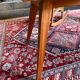 Vintage Scandinavian style teak coffee table with compass legs and glass top - 60s