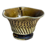 Ceramic planter with vintage scarifications from the 1950s