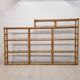 Bookcase, vintage bamboo shelf with glass shelves