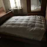 Double bed in walnut wood from the 1920s, very good condition