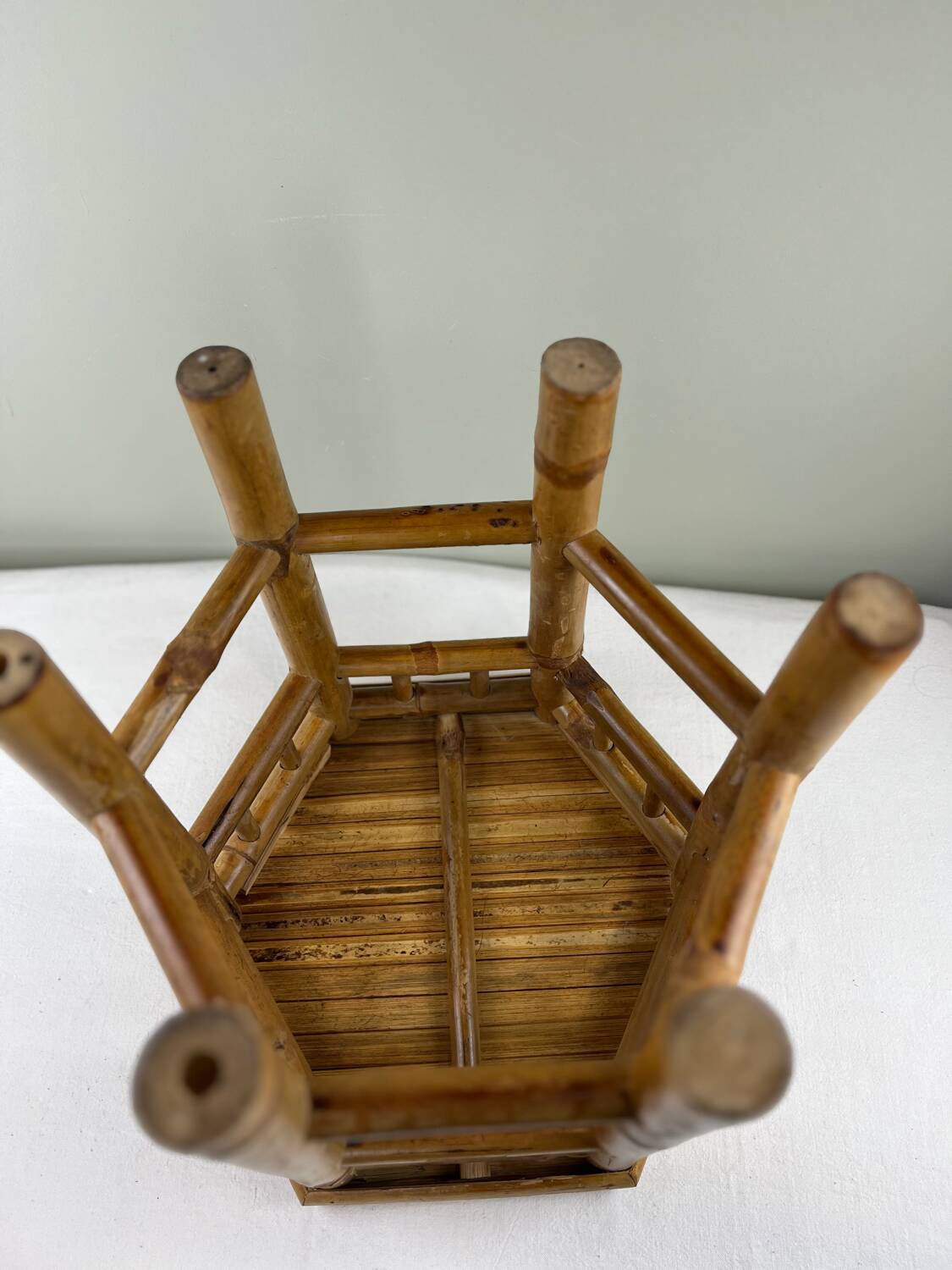 Vintage bamboo side table