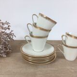 White & gold porcelain coffee cups