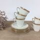 Tasses à café en porcelaine blanche & dorée