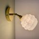 Vintage globe wall lamp in white clichy glass
