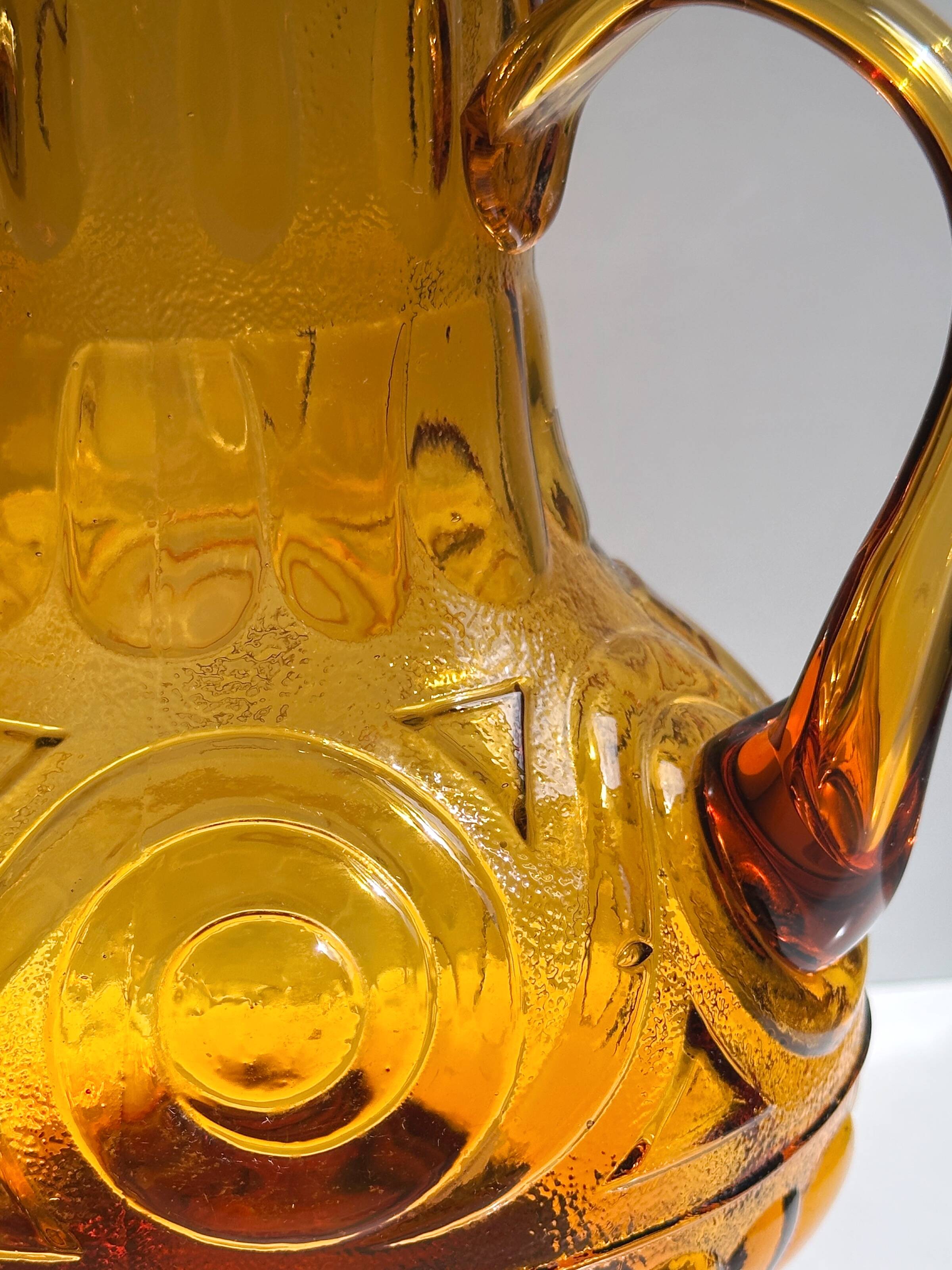 Amber colored Italian Carafe by MCM Empoli 1970s