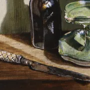 Still life with long-necked flask and finds – Marjolein van den Berg