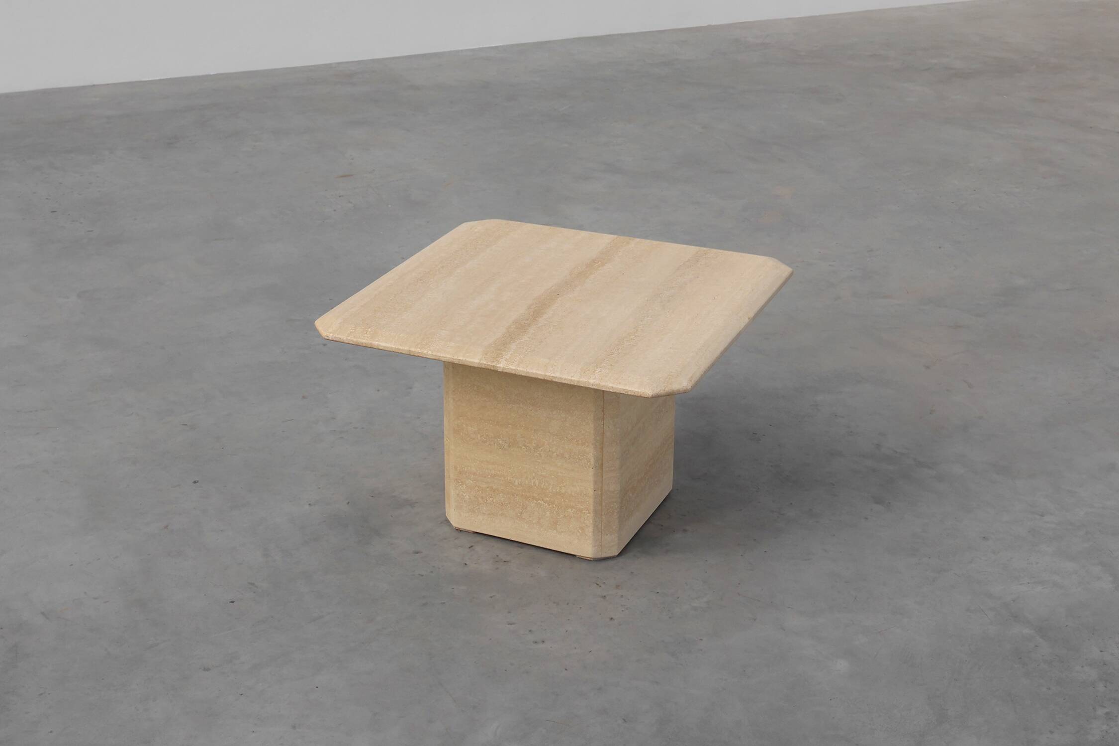 Mid-century square travertine coffee or side table, Italy 1960s