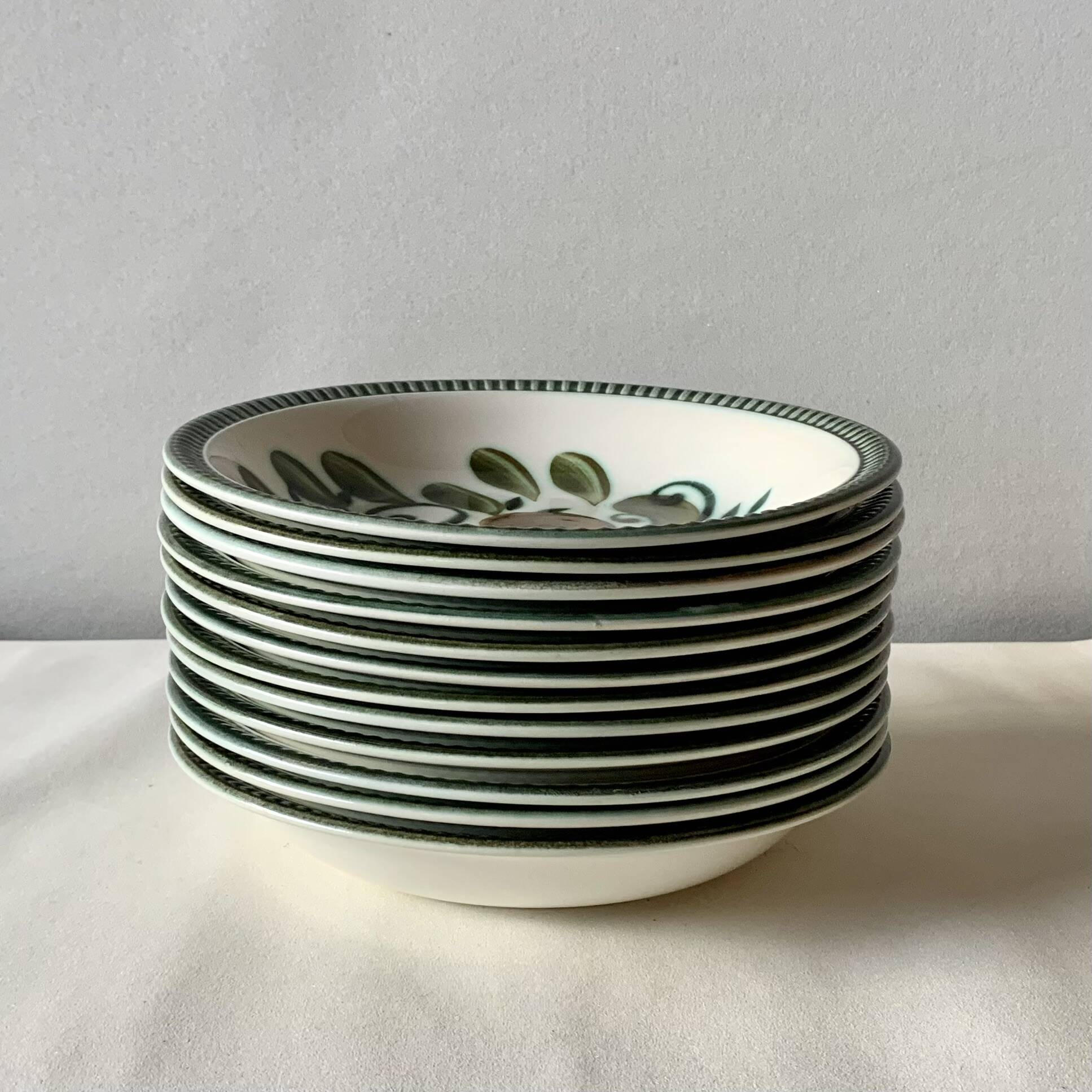 Set of 12 boch la louvière soup plates - argenteuil series