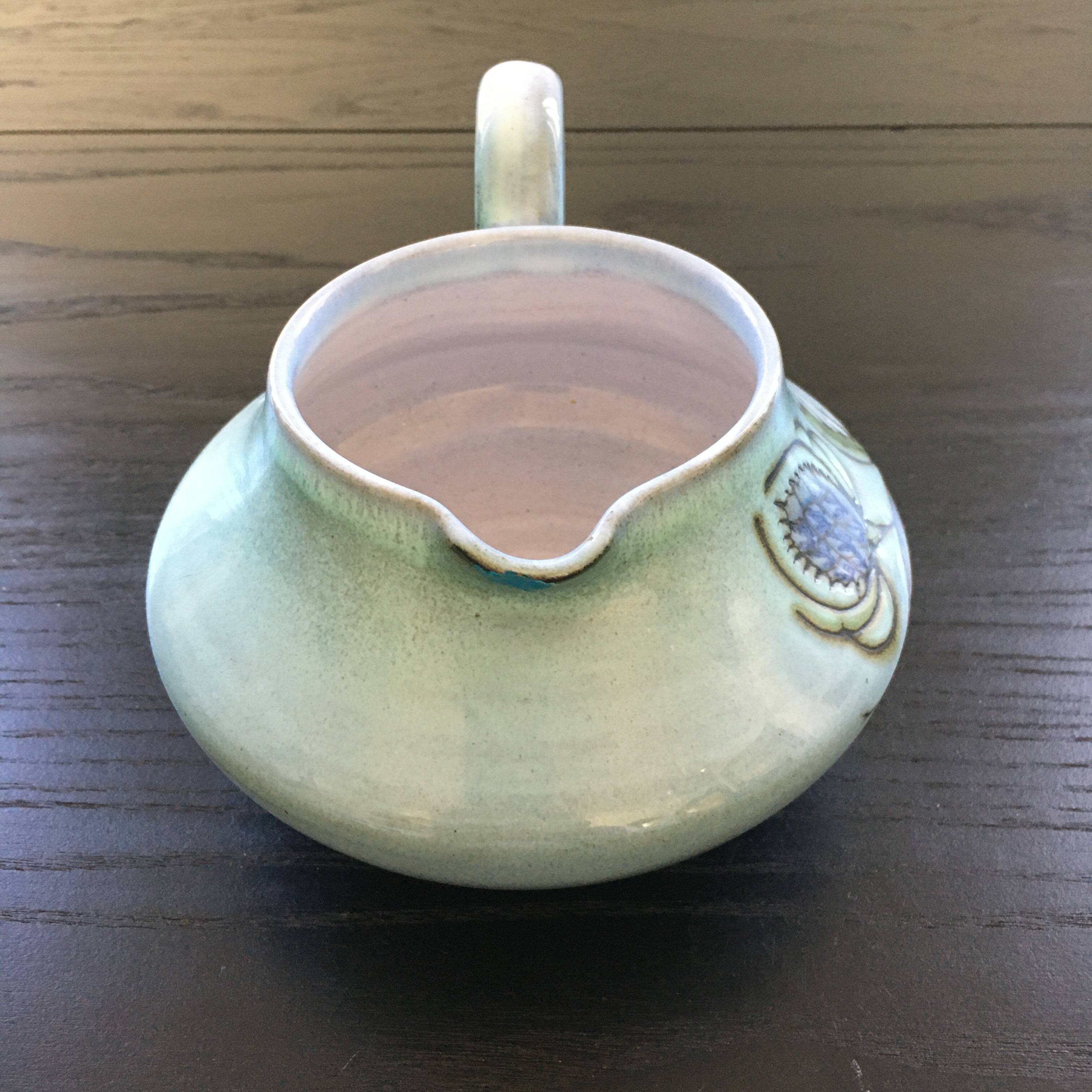 Vallauris pitcher with thistle decoration