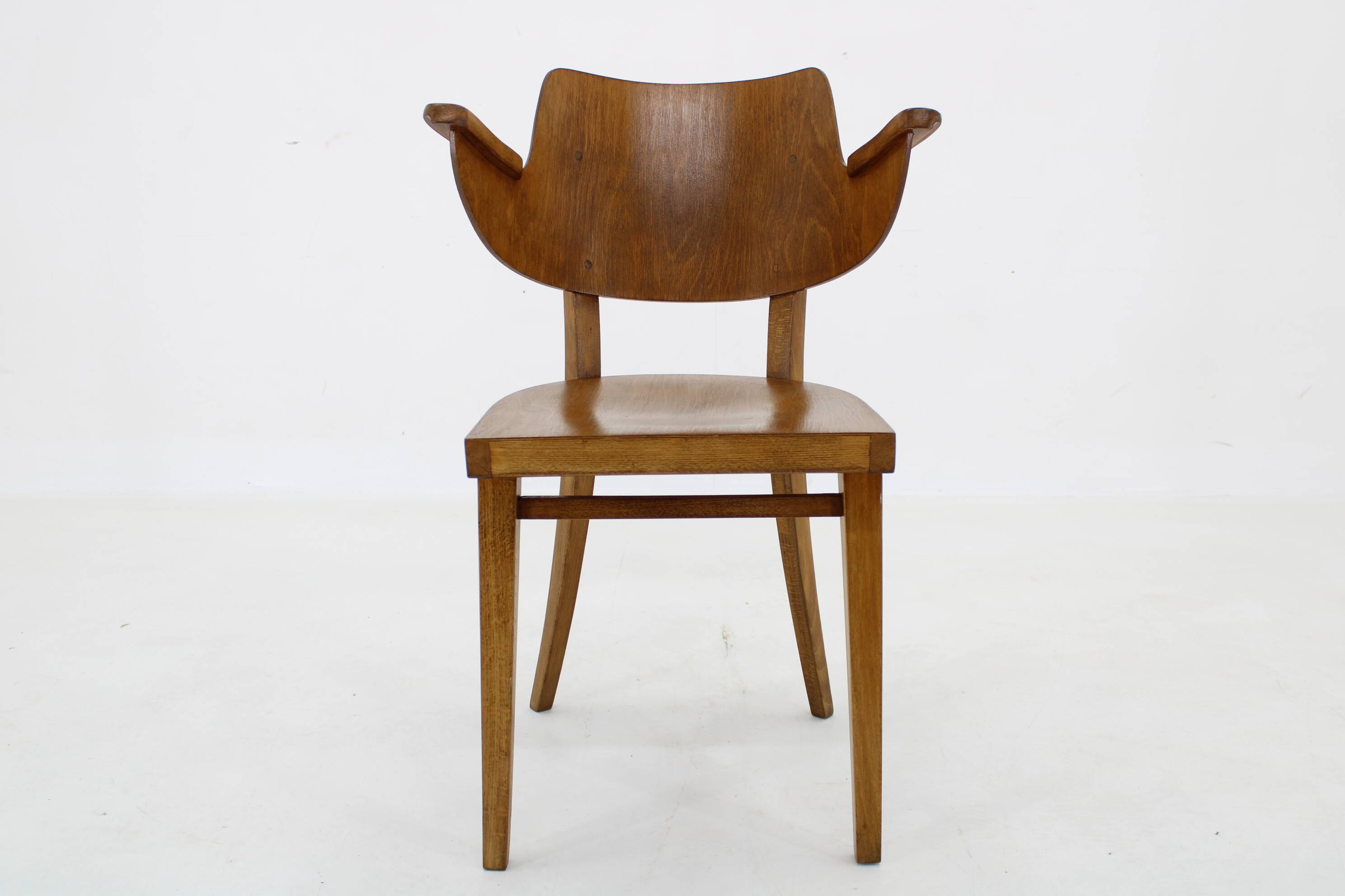 1960s Desk or Side Beech Chair by Ton, Czechoslovakia